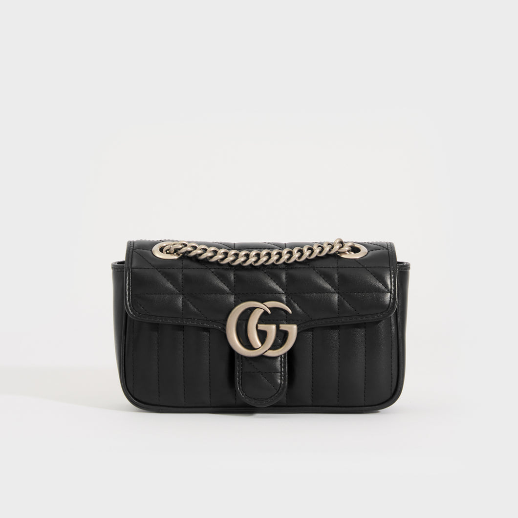 GUCCI GG Marmont Mini Shoulder Bag in Black