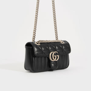 GUCCI GG Marmont Mini Shoulder Bag in Black