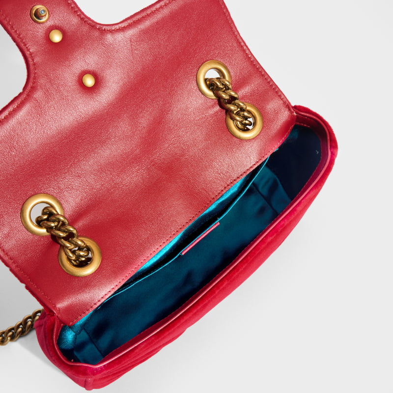 GUCCI GG Marmont Small Shoulder Bag in Red & Pink – COCOON