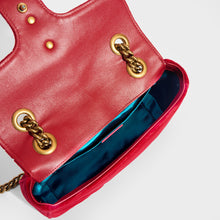 Load image into Gallery viewer, GUCCI GG Marmont Mini Velvet Shoulder Bag in Red