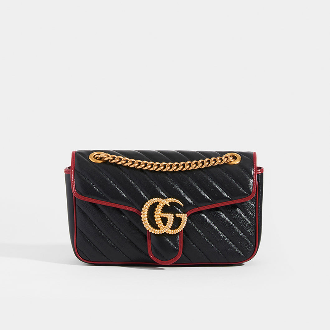 Gucci GG Marmont Small Fully Black Logo Shoulder Bag