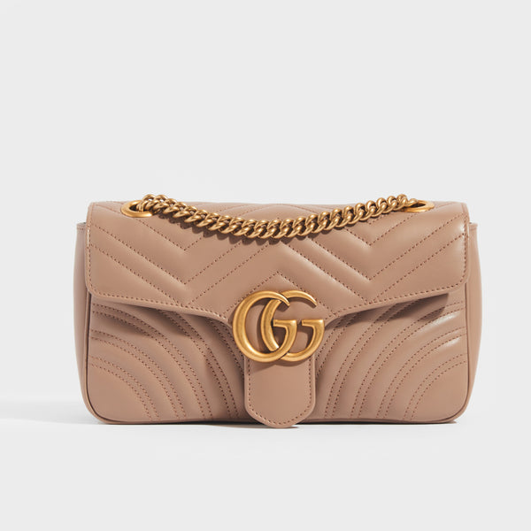 GUCCI GG Marmont Small Shoulder Bag Dusty Pink COCOON