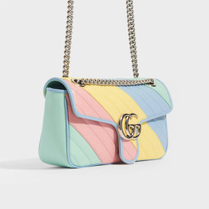 GUCCI GG Marmont Small Shoulder Bag in Pastel Multicolour Leather [ReSale]