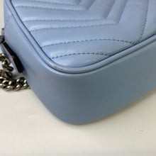 Load image into Gallery viewer, GUCCI GG Marmont Camera Bag in Pastel Blue Leather