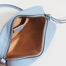Load image into Gallery viewer, Inside view of Gucci GG Marmont Small Shoulder Bag in Pastel Blue Leather