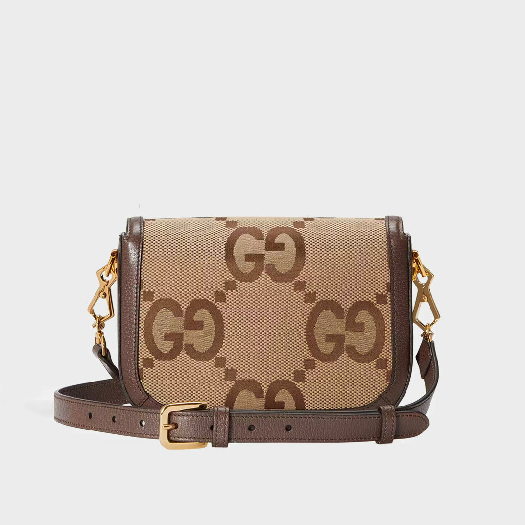 Mini Horsebit 1955 Jumbo GG Crossbody Bag in Brown