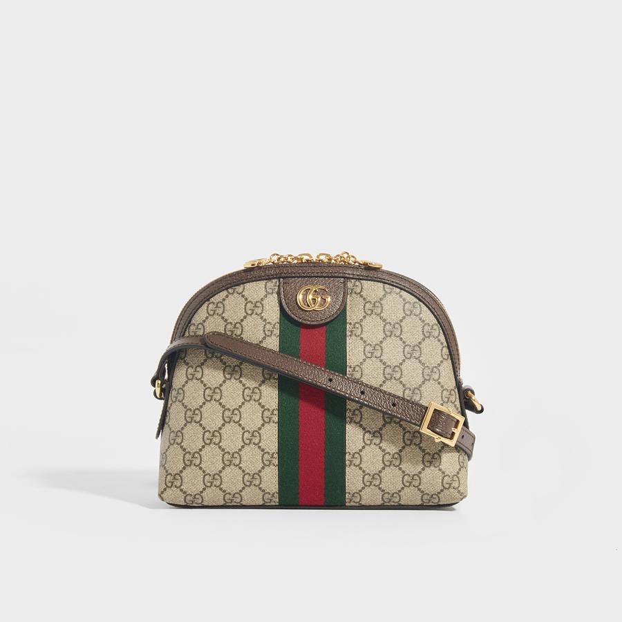 GUCCI Ophidia Coated Canvas Shoulder Bag