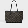 Ophidia GG Medium Tote in Black and Ivory Denim