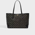 Ophidia GG Medium Tote in Black and Ivory Denim