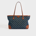 Ophidia GG Medium Tote in Blue and Ivory Denim