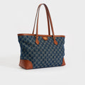 Ophidia GG Medium Tote in Blue and Ivory Denim