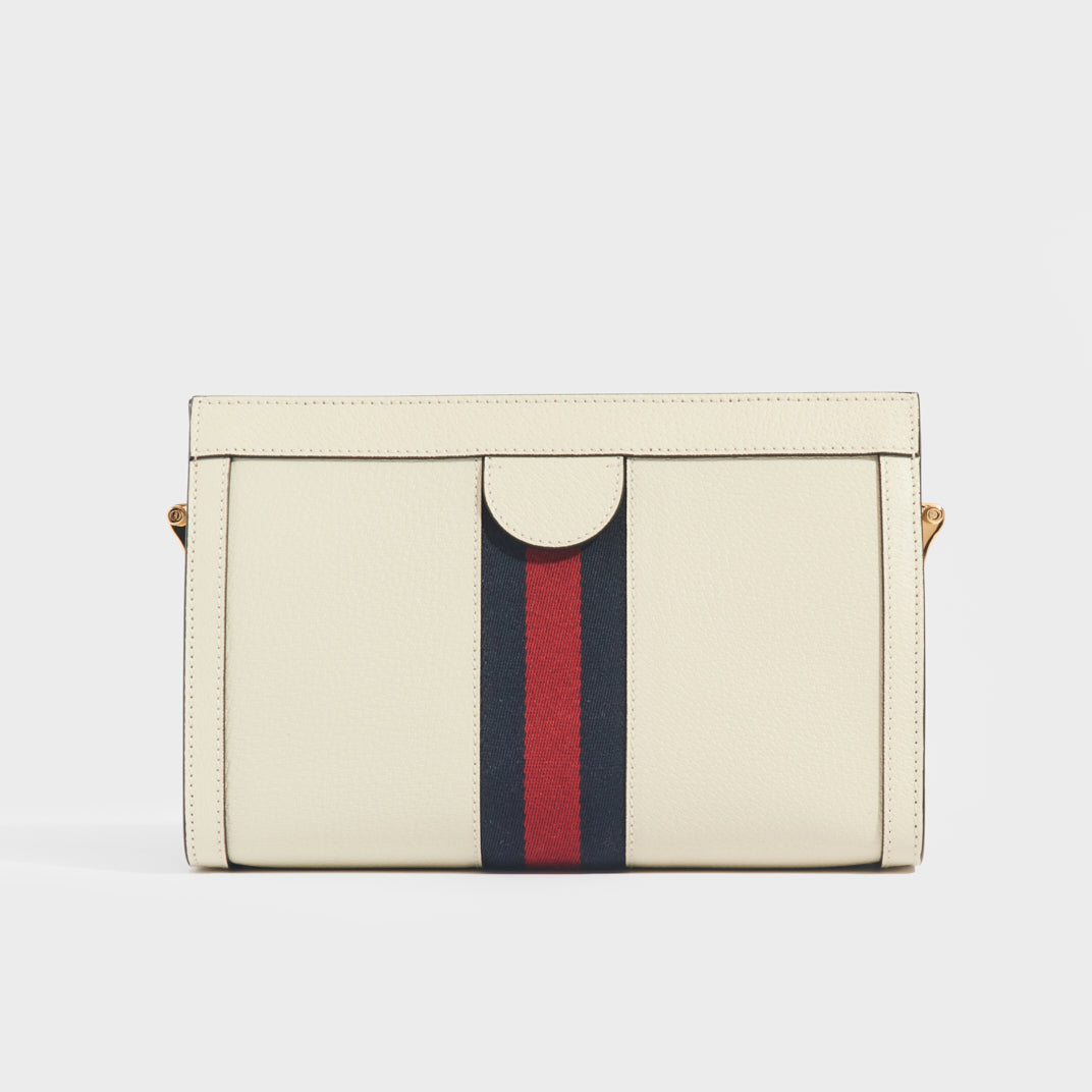 Ophidia GG Small Shoulder Bag in White Leather