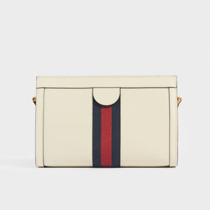 GUCCI Ophidia GG Small Shoulder Bag in White Leather