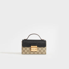 Load image into Gallery viewer, Front view of the GUCCI Padlock Mini Bag in Black Leather and Canvas