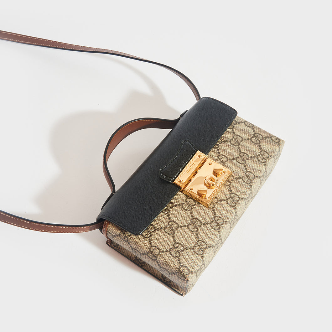 GUCCI Padlock Mini Bag in Black Leather and Canvas