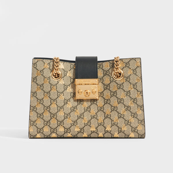 Gucci Padlock Supreme Bee Shoulder Bag - The House of Sequins