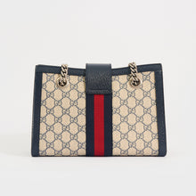 Load image into Gallery viewer, GUCCI Padlock Small GG Shoulder Bag in Beige and Blue GG Supreme Canvas