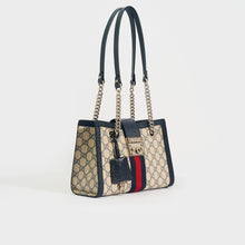 Load image into Gallery viewer, GUCCI Padlock Small GG Shoulder Bag in Beige and Blue GG Supreme Canvas