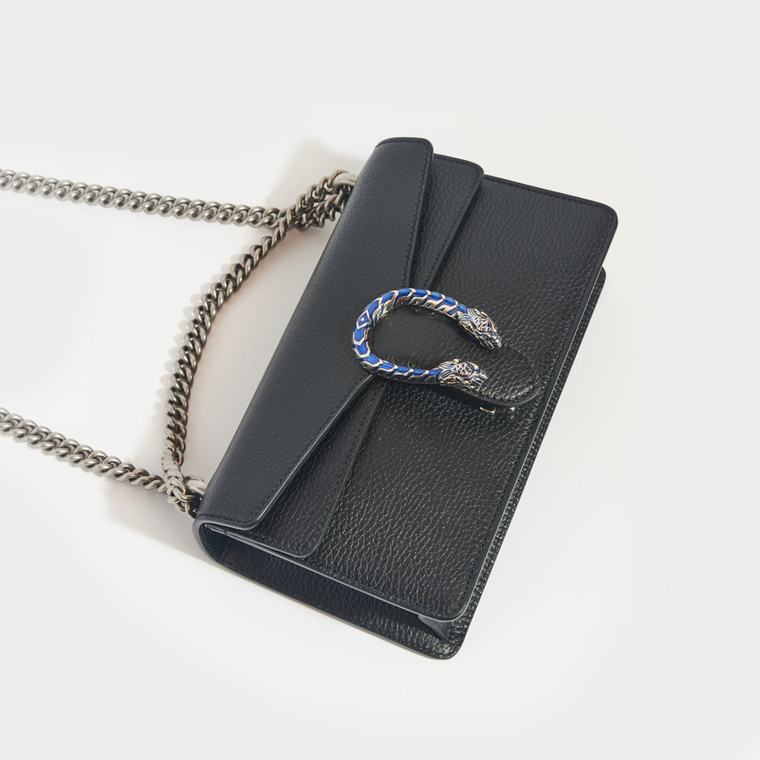 Small Dionysus Black Leather Bag