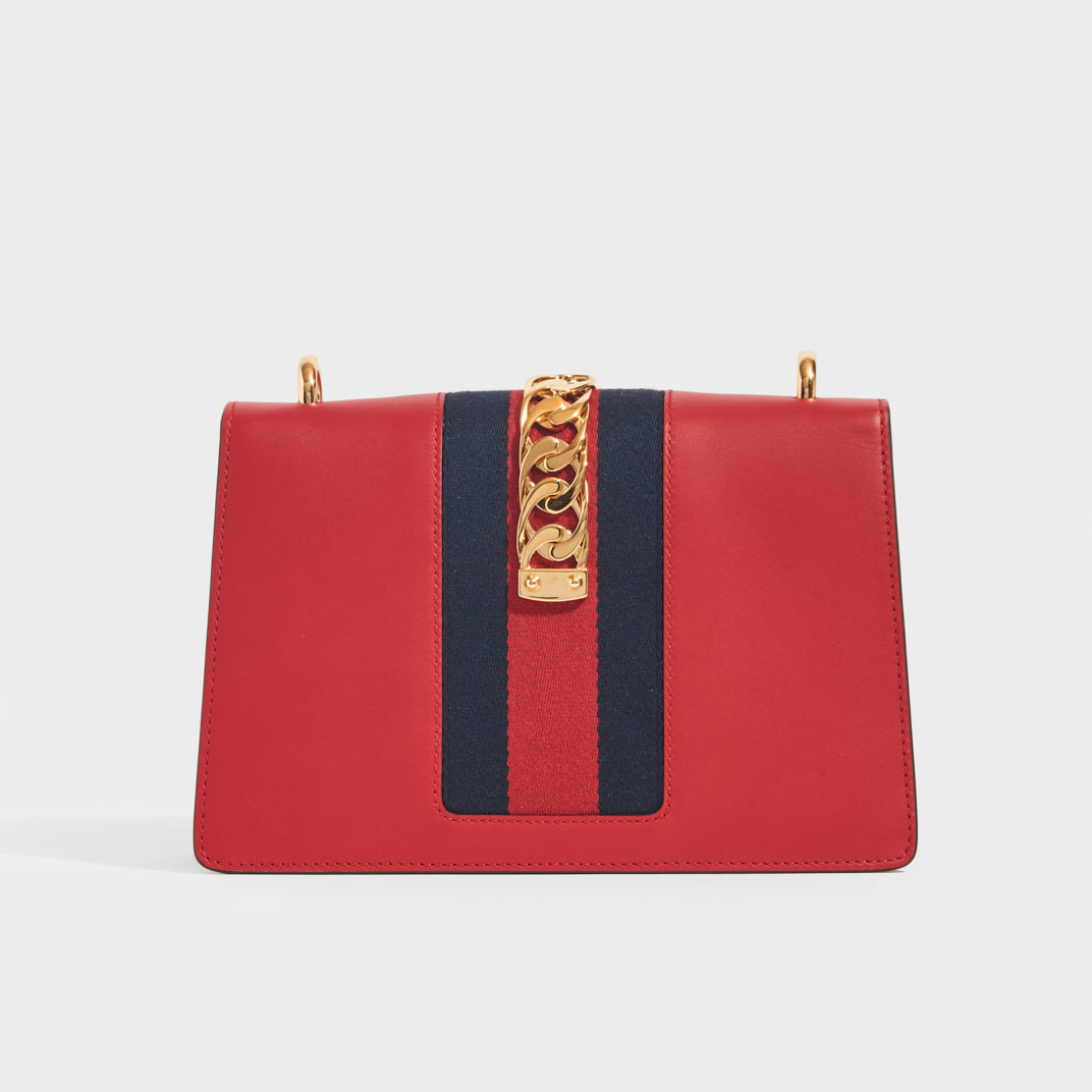 GUCCI Sylvie Small Shoulder Bag in Red Leather COCOON