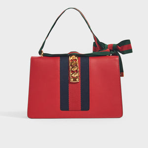 GUCCI Sylvie Small Shoulder Bag in Red Leather