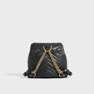 GUCCI GG Marmont Quilted Leather Mini Backpack in Black