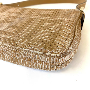 FENDI Baguette Bag with Woven Leather in Beige [ReSale]