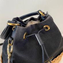 Load image into Gallery viewer, PRADA Canvas and Wicker Drawstring Bucket Bag [ReSale]