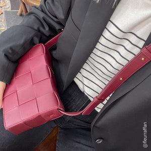 BOTTEGA VENETA Cassette Maxi Intrecciato Bag in Bordeaux