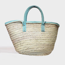 Load image into Gallery viewer, JACQUEMUS Le Panier Soleil Tote Bag with Light Turquoise Leather [ReSale]
