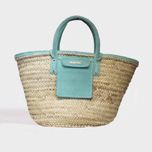 Load image into Gallery viewer, JACQUEMUS Le Panier Soleil Tote Bag with Light Turquoise Leather [ReSale]