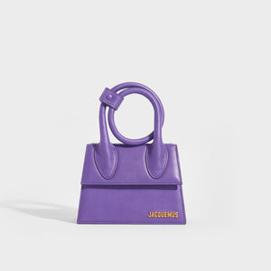 JACQUEMUS Le Chiquito Noeud Leather Shoulder Bag in Purple