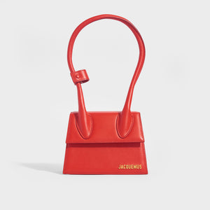 JACQUEMUS Le Chiquito Noeud Leather Shoulder Bag in Red