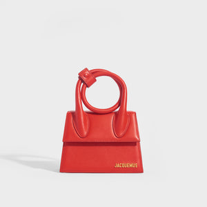 JACQUEMUS Le Chiquito Noeud Leather Shoulder Bag in Red