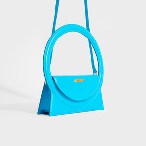 JACQUEMUS Le Sac Rond in Blue Leather
