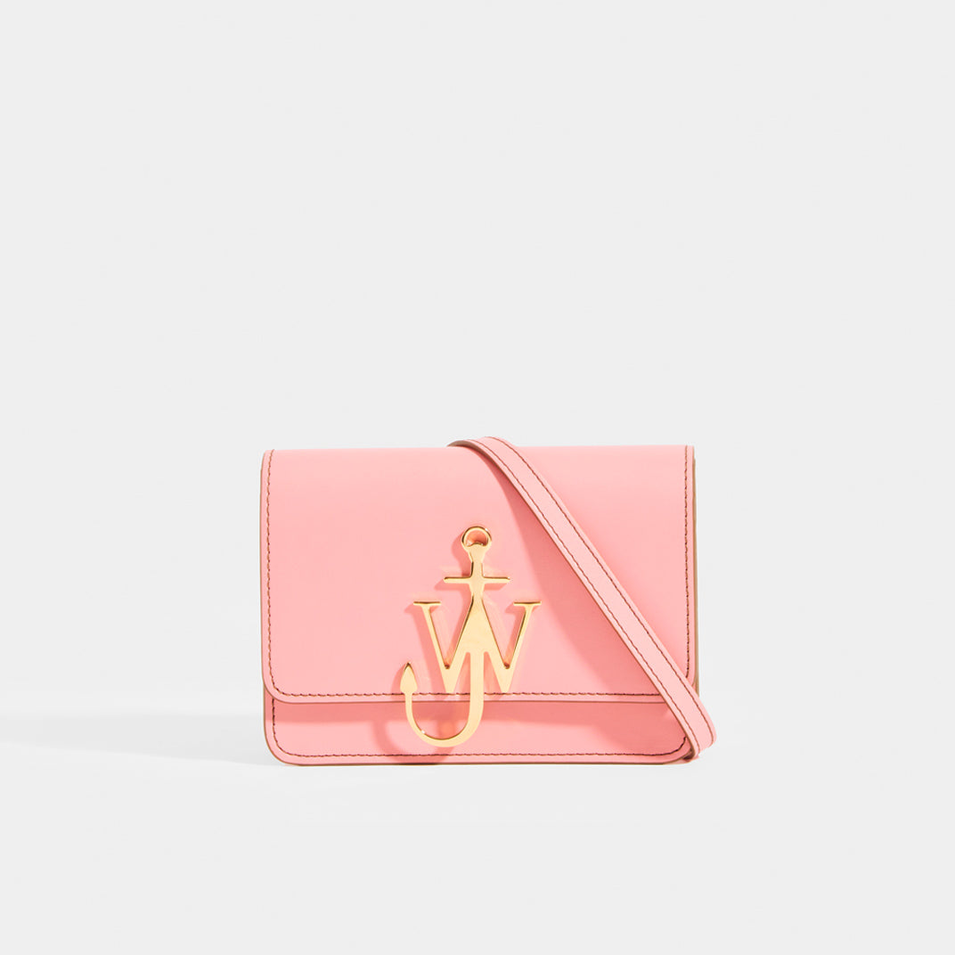 JW ANDERSON Anchor Logo Small Crossbody in Pink Leather