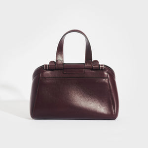 JW ANDERSON Small Chain Lid Leather Shoulder Bag in Burgundy