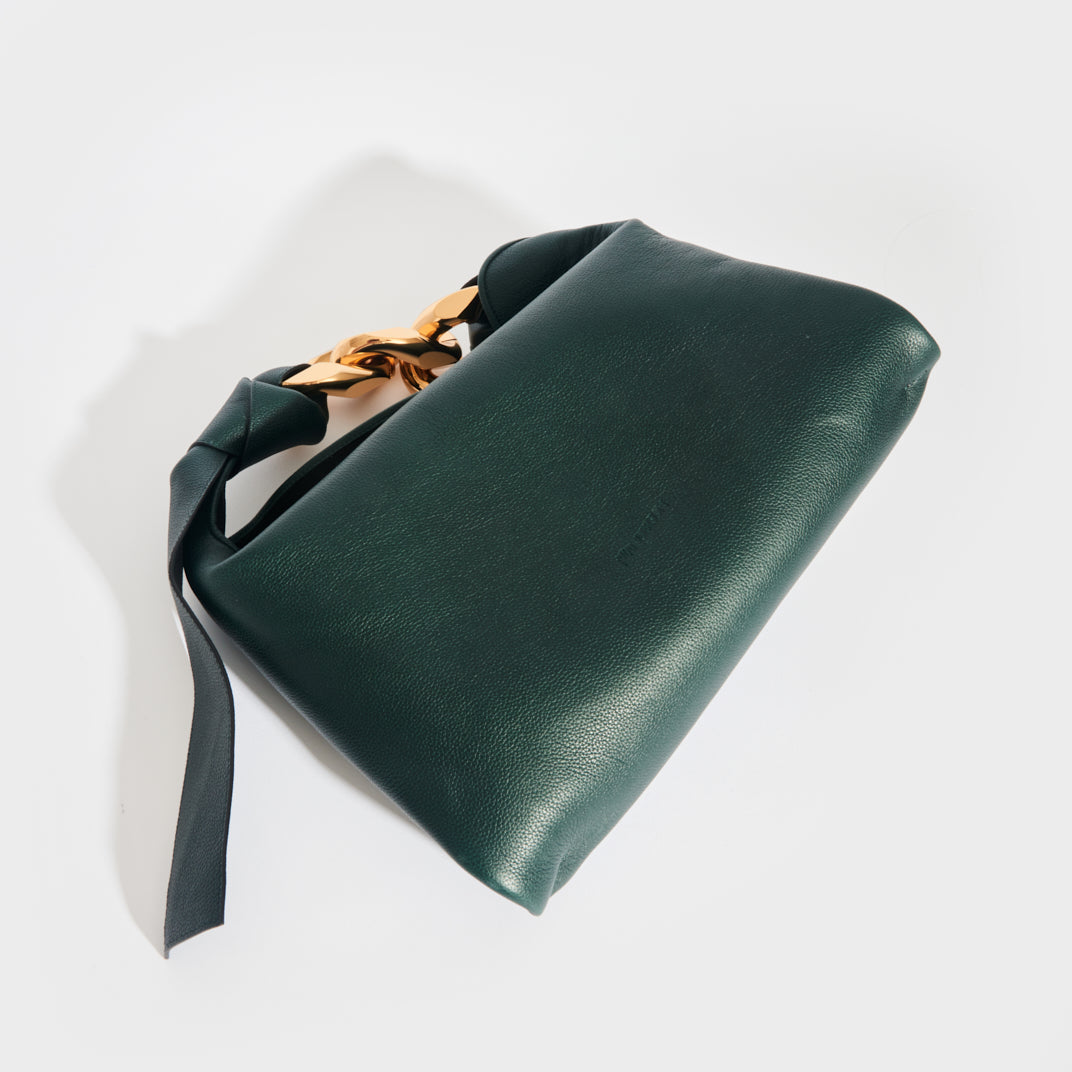 Small Hobo Chain Tote Bag in Green
