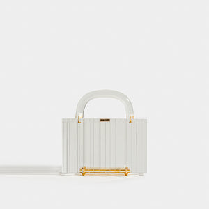 L'AFSHAR Lucite Pagoda Top Handle Clutch