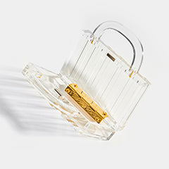 L'AFSHAR Lucite Pagoda Top Handle Clutch