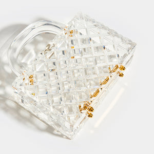 L'AFSHAR Lucite Tilda Top Handle Clutch