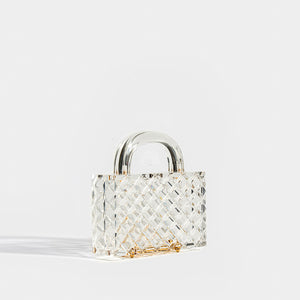 L'AFSHAR Lucite Tilda Top Handle Clutch