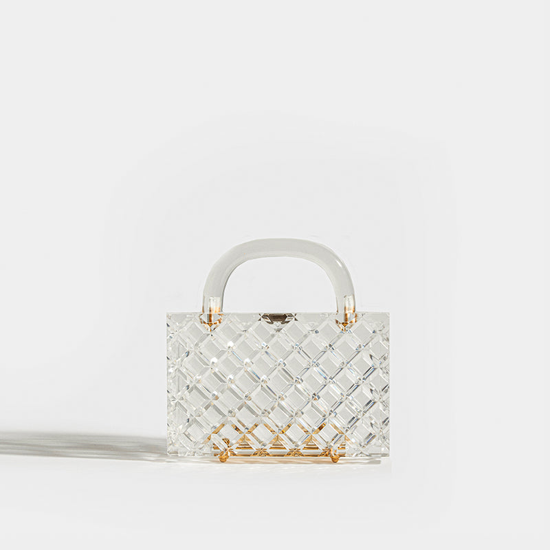 L'AFSHAR Lucite Tilda Top Handle Clutch