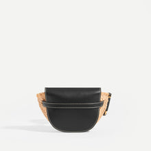Load image into Gallery viewer, LOEWE Gate Mini in Black leather flap and strap with Raffia - rear view