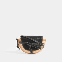 Load image into Gallery viewer, LOEWE Gate Mini in Black leather flap and strap with Raffia