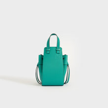 Load image into Gallery viewer, Front view of the LOEWE Hammock Mini Leather Shoulder Bag in Green
