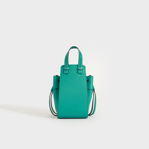 Front view of the LOEWE Hammock Mini Leather Shoulder Bag in Green