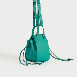 LOEWE Hammock Mini Leather Shoulder Bag in Green