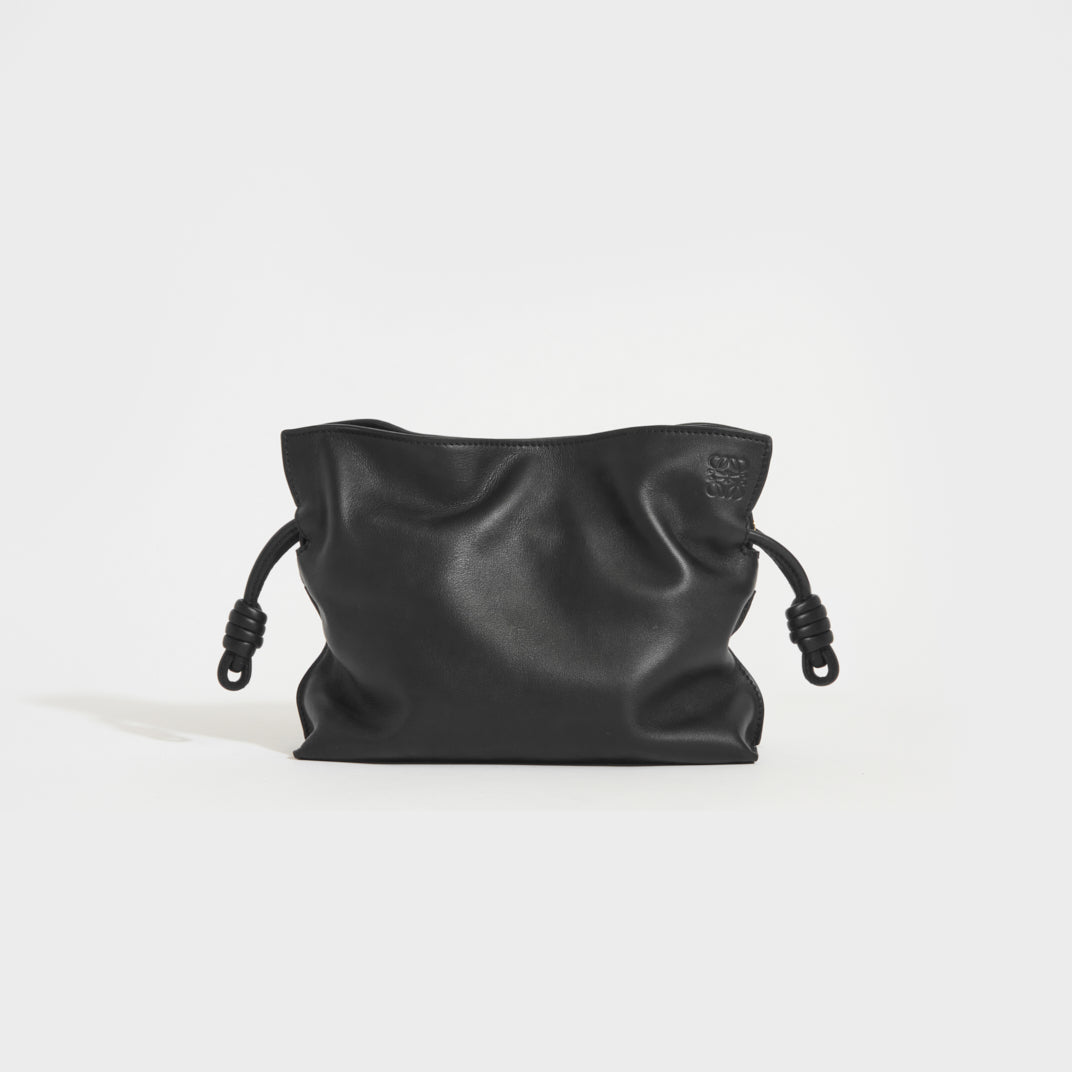 LOEWE Mini Flamenco Clutch Bag in Black