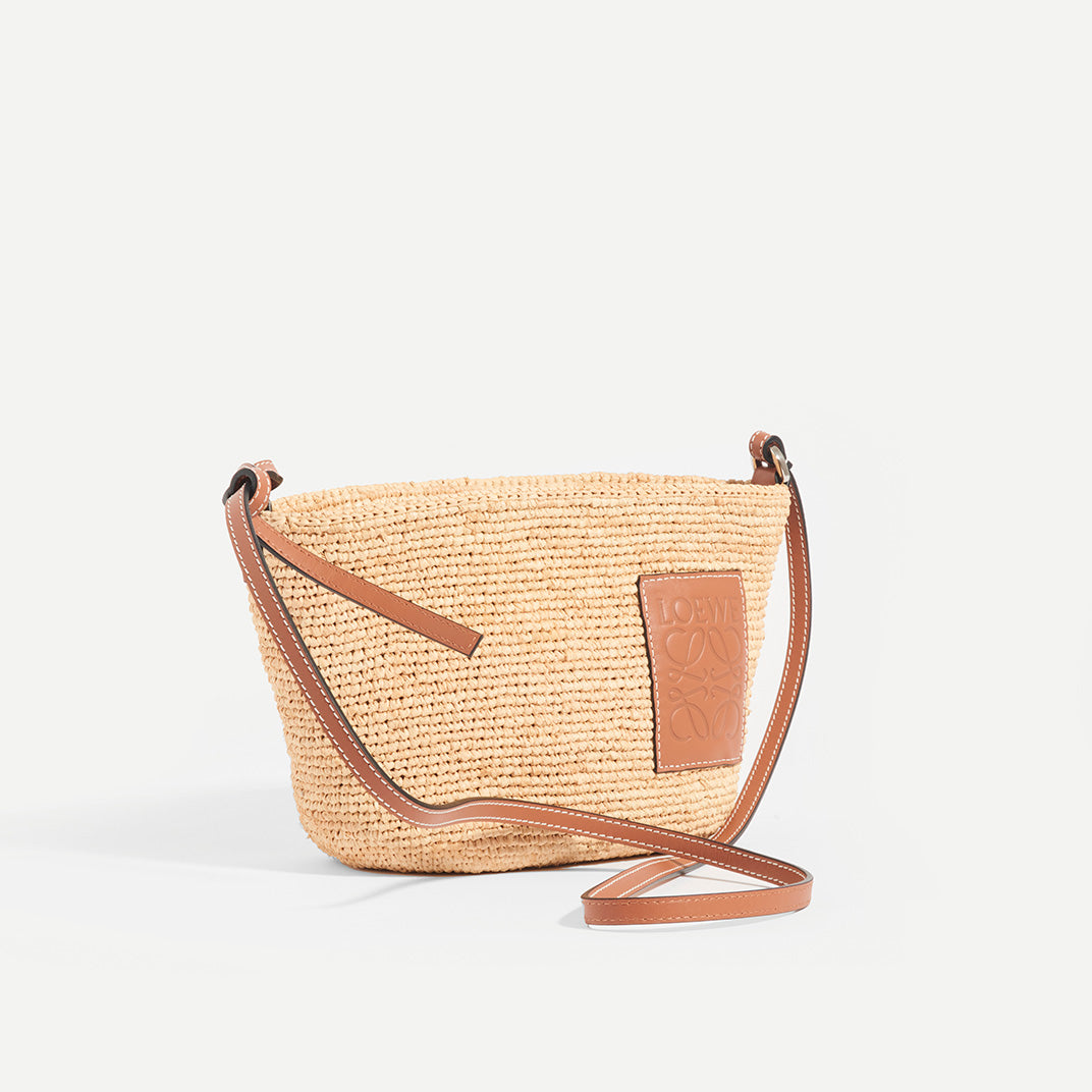 LOEWE X Paula's Ibiza Raffia and leather crossbody